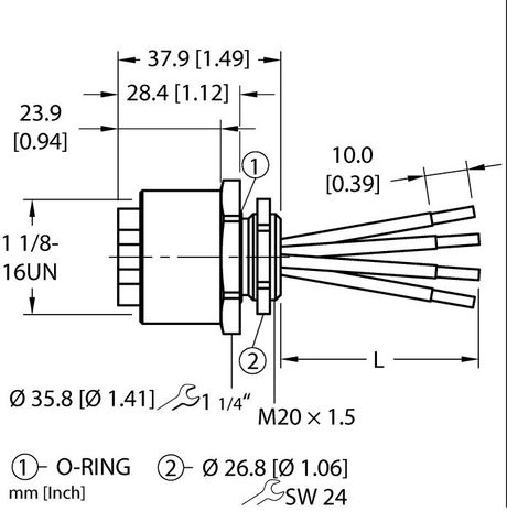 Turck RKFC 42-0.5M/M20