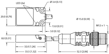 Turck BI5U-Q08-AP6X2-0.2-RSE 4T-P7X2, BI7-Q08-AP6X2-0.3-RSE 4T-P7X2/S1589, BI7-Q08-AP6X2-0.5-RSE 4T-P7X2/S1764