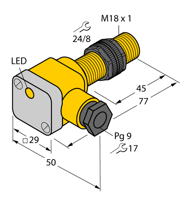 Turck BI5-P18SK-AP6X2 45MM, BI5U-P18SK-AP6X, NI10-P18SK-AP6X2