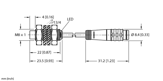 Turck NI3-EG08K-AP6X-0.2-PSG3, NI3-EG08K-AP6X-0.3-PSG3