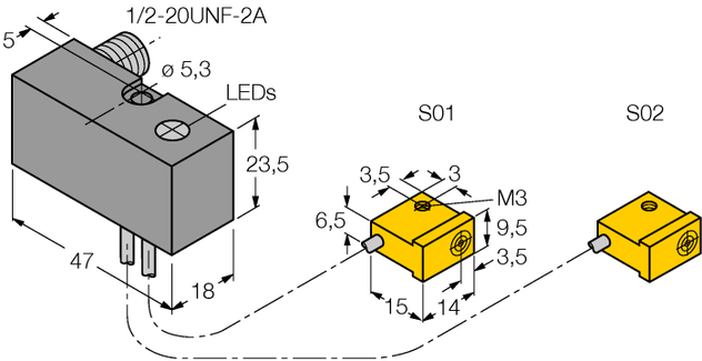 Turck NI2-Q9.5-ADZ32-0.1-FSB5.4X4/S304