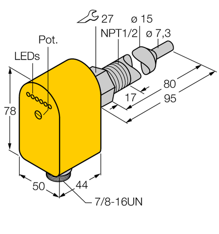 Turck FCS-N1/2A4P-ARX-B1151/L080/115VAC