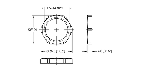 Turck LOCKNUT-1/2NPT-316SS-(10/BAG), LOCKNUT-1/2NPT-BRASS-(10/BAG)