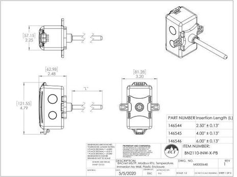 ACI BN2110-INW-2.5-PB, BN2110-INW-4-PB