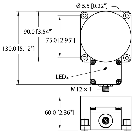 Turck NI100U-K90SR-VP4X2-H1141, NI60-K90SR-VP4X2-H1141