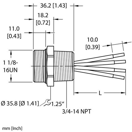 Turck RSFC 42-0.5M/14.75/NPT