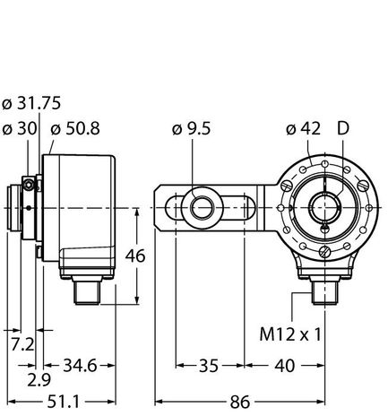 Turck RI-12H12S1-2F1000-H1181, RI-12HA4S1-2K1024-H1181