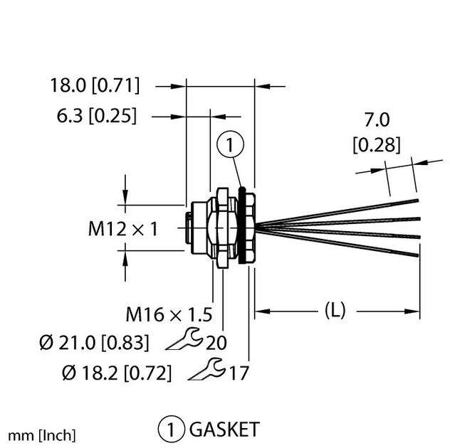 Turck ERKBM-A4.400.2-0.5, ERKBM-A4.400.2-1