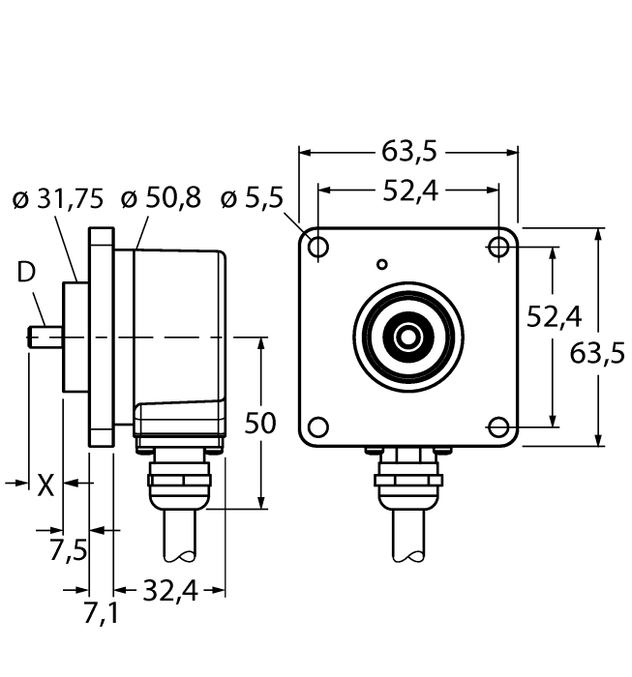 Turck RI-10SA1R-2K1024-10MIL/N29/N40, RI-10SA1R-2K1200-6MIL/N35, RI-10SA1R-2K3600-10MIL/N29