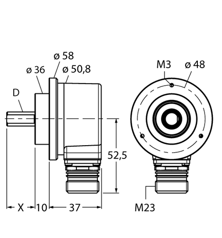 Turck RI-10S10C-2B2500-12M23, RI-10T10C-4B5000-12M23