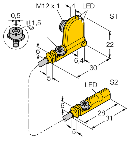 Turck BIM-UNT-0.1-UNT-2AP6X3-H1141, BIM-UNT-0.3-UNT-2AP6X3-H1141, BIM-UNT-0.5-UNT-2AP6X3-H1141