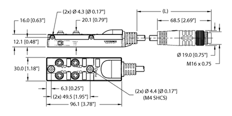 Turck TB-4M8Z-4-0.3-BSM14, TB-4M8Z-4-5-BSM14