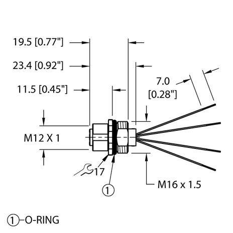 Turck FK46PS-0.2/M16, FK46PS-0.5/M16, FK46PS-1/M16, FK46PS-2/M16, FK46PT-0.2/M16, FK46PT-0.5/M16, FK46PT-1/M16, FK46PT-2/M16