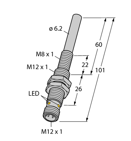 Turck NIMFE-M12/6.2L101-UN6X-H1141, NIMFE-M12/6.2L101-UP6X-H1141